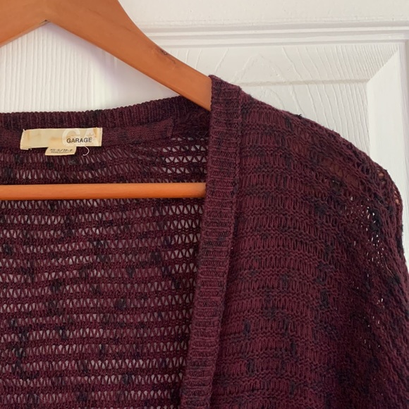 Garage Burgundy/Navy Cocoon Cardigan - Picture 3 of 6